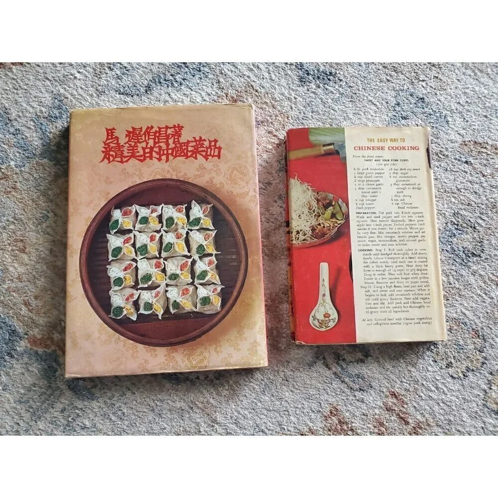 Lot of 2 Vintage Chinese Cook Books Mrs.Ma's...& Lee Easy way‎ to...Hardbacks